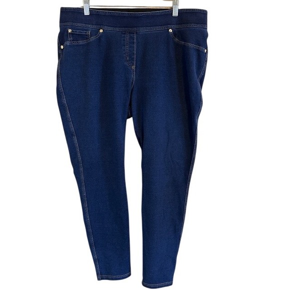 Nygard Slims Indigo Women's Pull on Dark Wash Jean Jeggings Stretch XL (18-20) - Picture 1 of 8